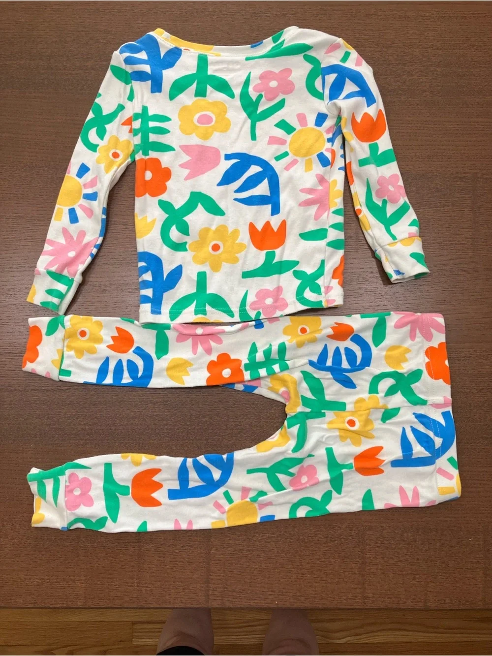 Old Navy Kids' Floral Garden Pajama Set - White with Multicolor Print Cotton